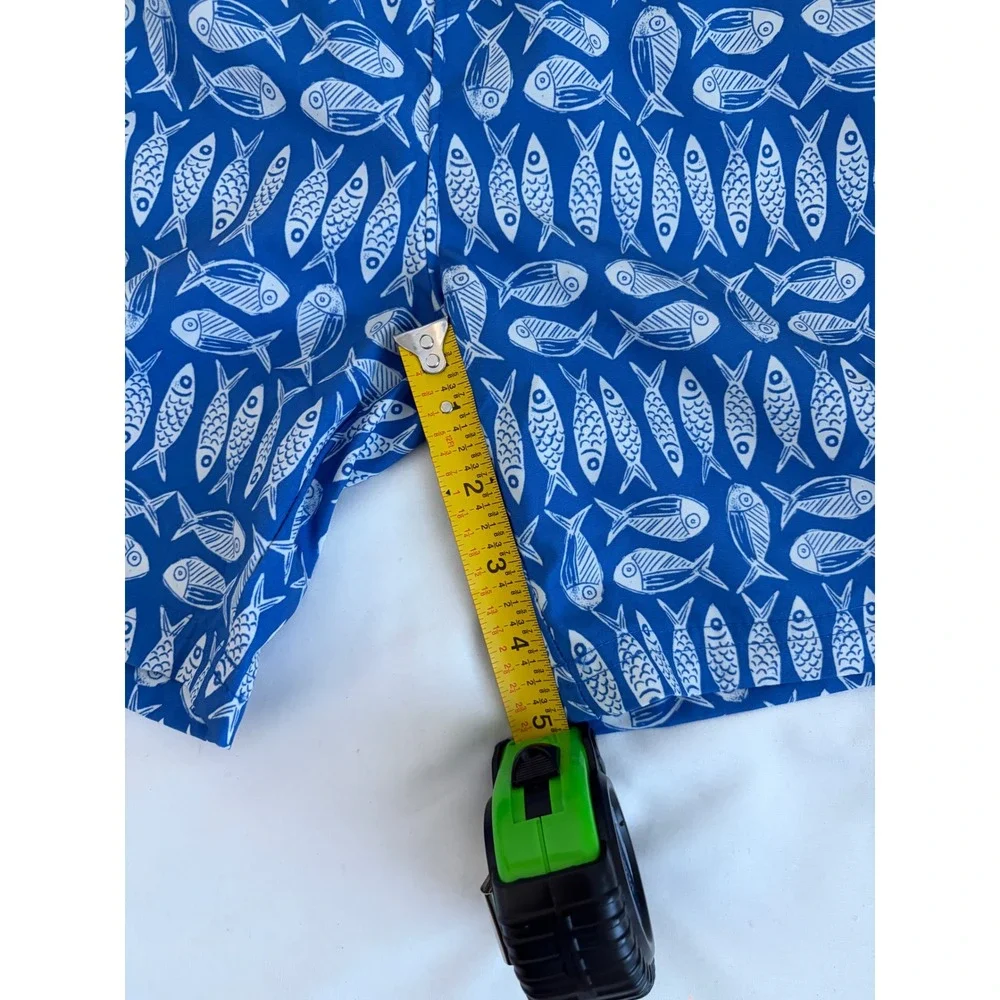 Old Navy Boys Blue White Fish Print Swim Trunks UPF 50 Size 5T NEW
